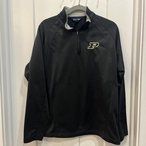 Sport Tek Purdue Boilermakers Quarter Zip Pullover Sweatshirt Black Men's Medium